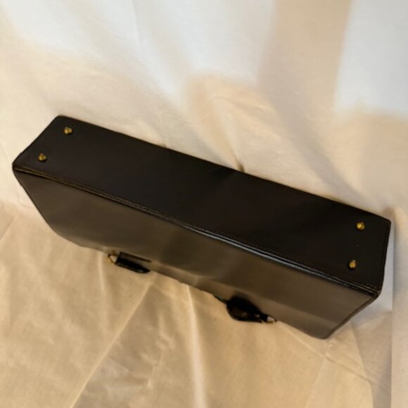 VINTAGE BLACK LEATHER PURSE HANDBAG Made in England - Picture 4 of 9